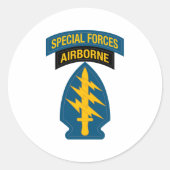 Special Forces insignia Airborne Tab Ronde Sticker (Voorkant)
