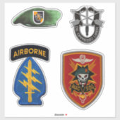 Special Forces MACVSOG SOG Groene Baretten Contour Sticker (Vel)