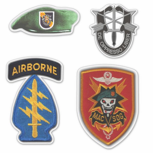 Special Forces MACVSOG SOG Groene Baretten Contour Sticker (Voorkant)