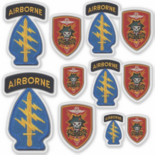 Special Forces MACVSOG SOG Groene Baretten Contour Sticker (Voorkant)
