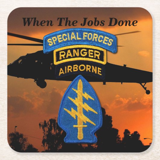 Special Forces SF SFG Rangers Green Berets Kartonnen Onderzetters (Voorkant)