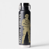 Special Forces Veteraan Elite Operator Silhouet Waterfles (Voorkant)