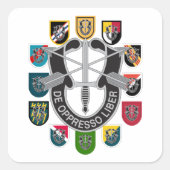 Special Forces voor het leger Groene Beret Patch F Vierkante Sticker (Voorkant)