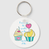 Special Friend Cupcake Message Button Sleutelhanger (Voorkant)