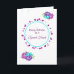Special Friend Happy Birthday Floral Kaart<br><div class="desc">en elegant bloemig wenskaart in tonen van paars blauwgroen en wit hier getoond als Happy Birthday aan een speciale vriend maar het is volledig editable zodat voel vrij om het aan uw behoeften aan te passen.</div>