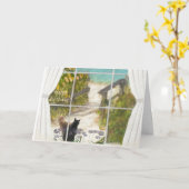 Special Friend Message Cats and Ocean Birthday Kaart (Gele Bloem)