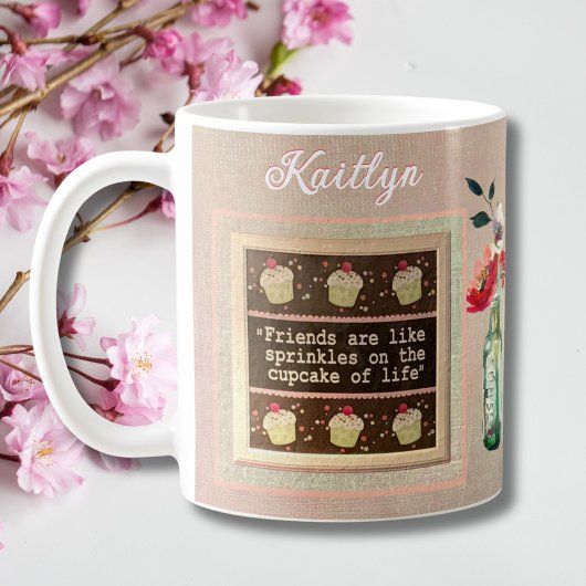 Special Friend Personalized Message Floral Bouquet Koffiemok
