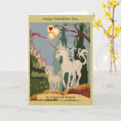 Special Friend Unicorn Magic Valentijnsdag Card Kaart (Gele Bloem)