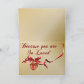 Special God Moeder Gold en Red Filigree Heart Val Feestdagen Kaart (Binnen)