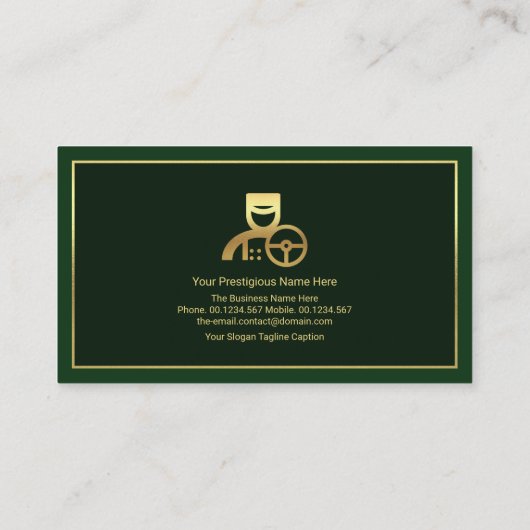 Special Gold Lijst Emerald Green Layer, Chauffeur Visitekaartje (Achterkant)