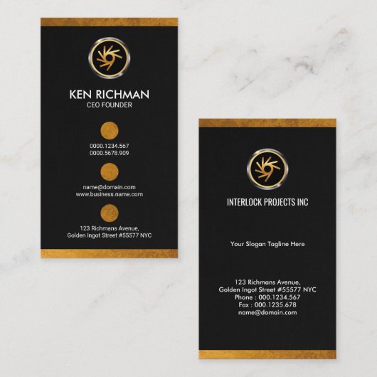 Special Gold Stippen and Borders CEO Foundation Visitekaartje (Voorkant / Achterkant)