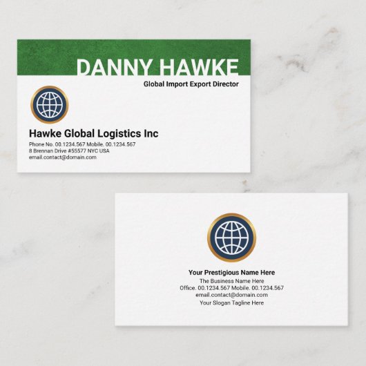 Special Green Grunge Layer CEO Founder SEO Visitekaartje (Voorkant / Achterkant)