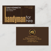 Special Handyman Letters Houten Grain Home Reparee Visitekaartje (Voorkant / Achterkant)
