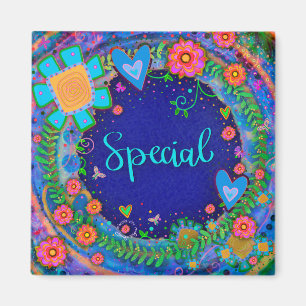 Special Hearts  Fun Floral Inspirivity Magneet