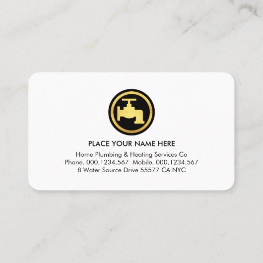 Special Home Plumber Signage On Water Visitekaartje (Achterkant)