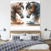 Special Horses Brown Canvas Afdruk (Insitu (Slaapkamer))