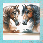 Special Horses Brown Canvas Afdruk