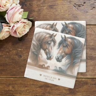 Special Horses Natuur Wedding Stone Onderzetter