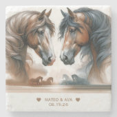 Special Horses Natuur Wedding Stone Onderzetter (Voorkant)