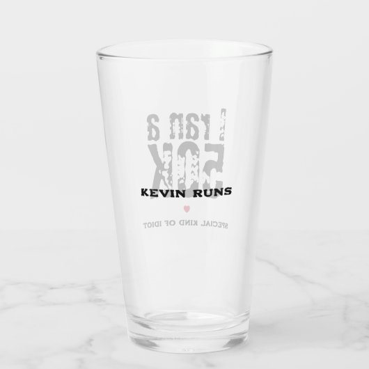 Special Idiot Ultramarathon Running Funny Glas (Achterkant)