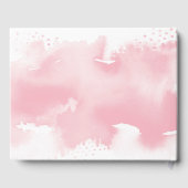 SPECIAL KEEPSAKE schattig roze waterverf handbelet Gastenboek (Achterkant)