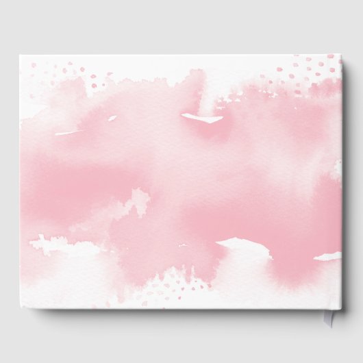 SPECIAL KEEPSAKE schattig roze waterverf handbelet Gastenboek (Achterkant)