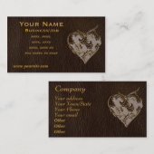 Special Leather-look Heart Dark Visitekaartje (Voorkant / Achterkant)