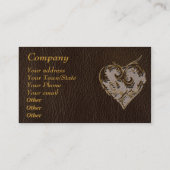 Special Leather-look Heart Dark Visitekaartje (Achterkant)