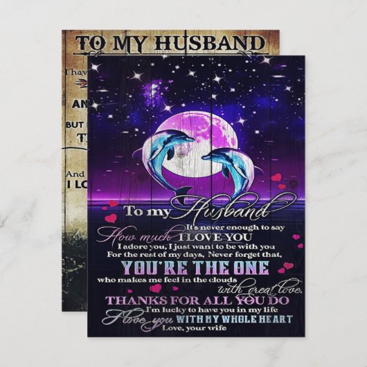 Special letter To my Husband | Indoor Decoration Kaart (Voorkant / Achterkant)