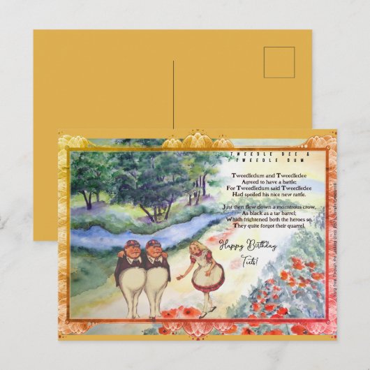 Special Looking Glass Tweetle De Dum Song Briefkaart (Voorkant / Achterkant)