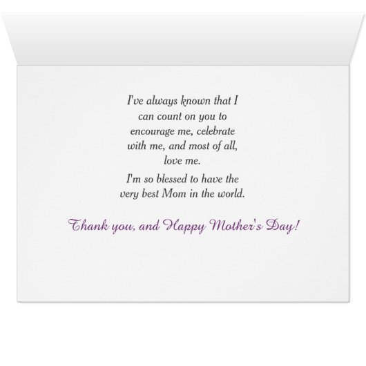 Special Mom Pink Roses Moederdag Kaart (Binenzijde Horizontaal (Onderkant))