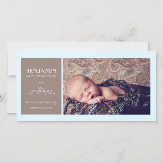 Special Moment Foto Baby Boy Geboorteaankondiging Aankondiging (Voorkant)