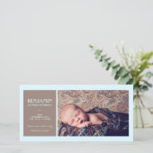 Special Moment Foto Baby Boy Geboorteaankondiging Aankondiging (Staand voorkant)