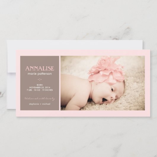 Special Moment Foto Baby Meisje Geboorteaankondigi Aankondiging (Voorkant)