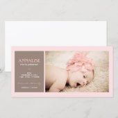 Special Moment Foto Baby Meisje Geboorteaankondigi Aankondiging (Voorkant / Achterkant)