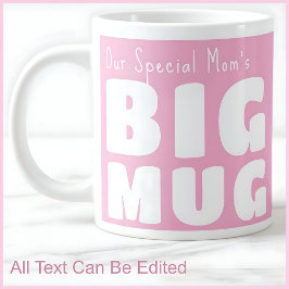 Special Mom's Big Pink C90 & White Fun Nieuwigheid Grote Koffiekop