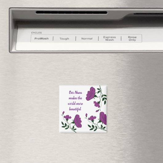 Special Nana Floral Paars Flower Grandmoeder Magneet (Insitu (Vaatwasser))