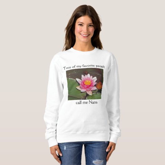 Special Nana Pink Water Lily Flower Foto Trui (Voorkant volledig)
