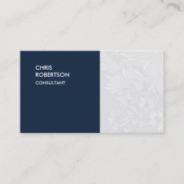 Special Navy Blue Floral Damask Visitekaartje