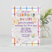 Special Note, Cute Birthday Party Kaart (Staand voorkant)