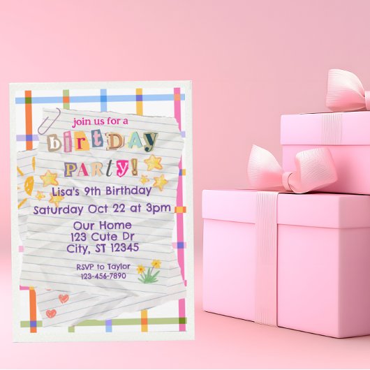 Special Note, Cute Birthday Party Kaart