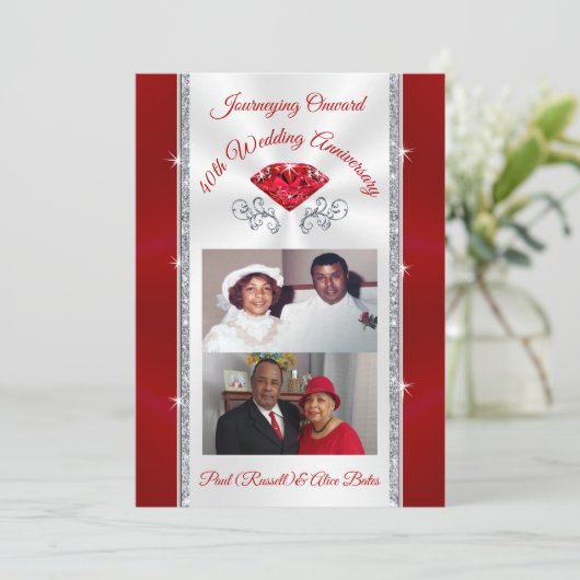 Special Order 40th Anniversary Uitnodigingen Alice (Staand voorkant)