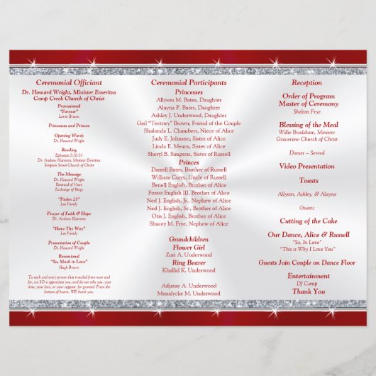 Special Order, 40th Jubileum Programme for Alice (Achterkant)