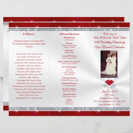 Special Order, 40th Jubileum Programme for Alice (Voorkant / Achterkant)