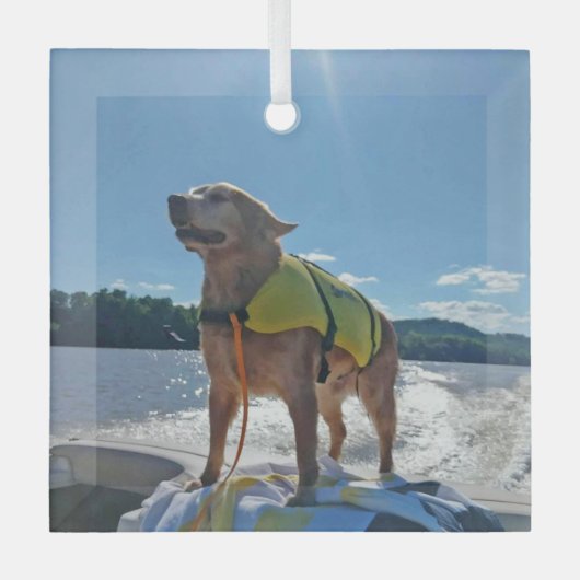 Special Order Carol B Golden Retriever  Glas Ornament (Voorkant)