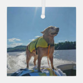 Special Order Carol B Golden Retriever  Glas Ornament (Achterkant)