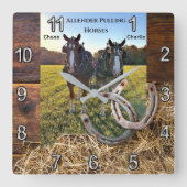 Special Order, Chase en Charlie Horse Clock Vierkante Klok (Voorkant)