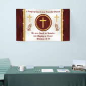 Special Order Church Banner, Burgundy en Gold Spandoek (Beurs)