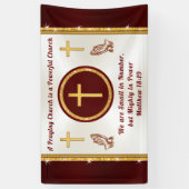 Special Order Church Banner, Burgundy en Gold Spandoek (Verticaal)