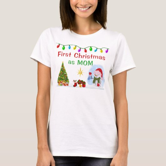 Special Order, First Christmas as Mom Shirt (Voorkant)
